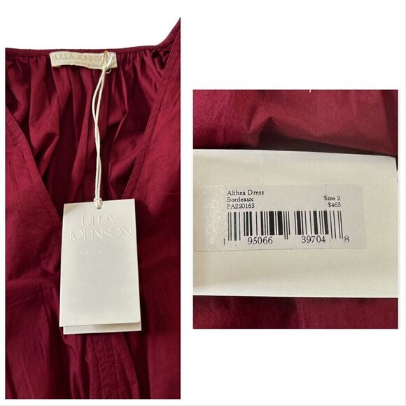 Ulla Johnson Althea Midi Dress in Bordeaux, Size 2, New with tag - Picture 5 of 16